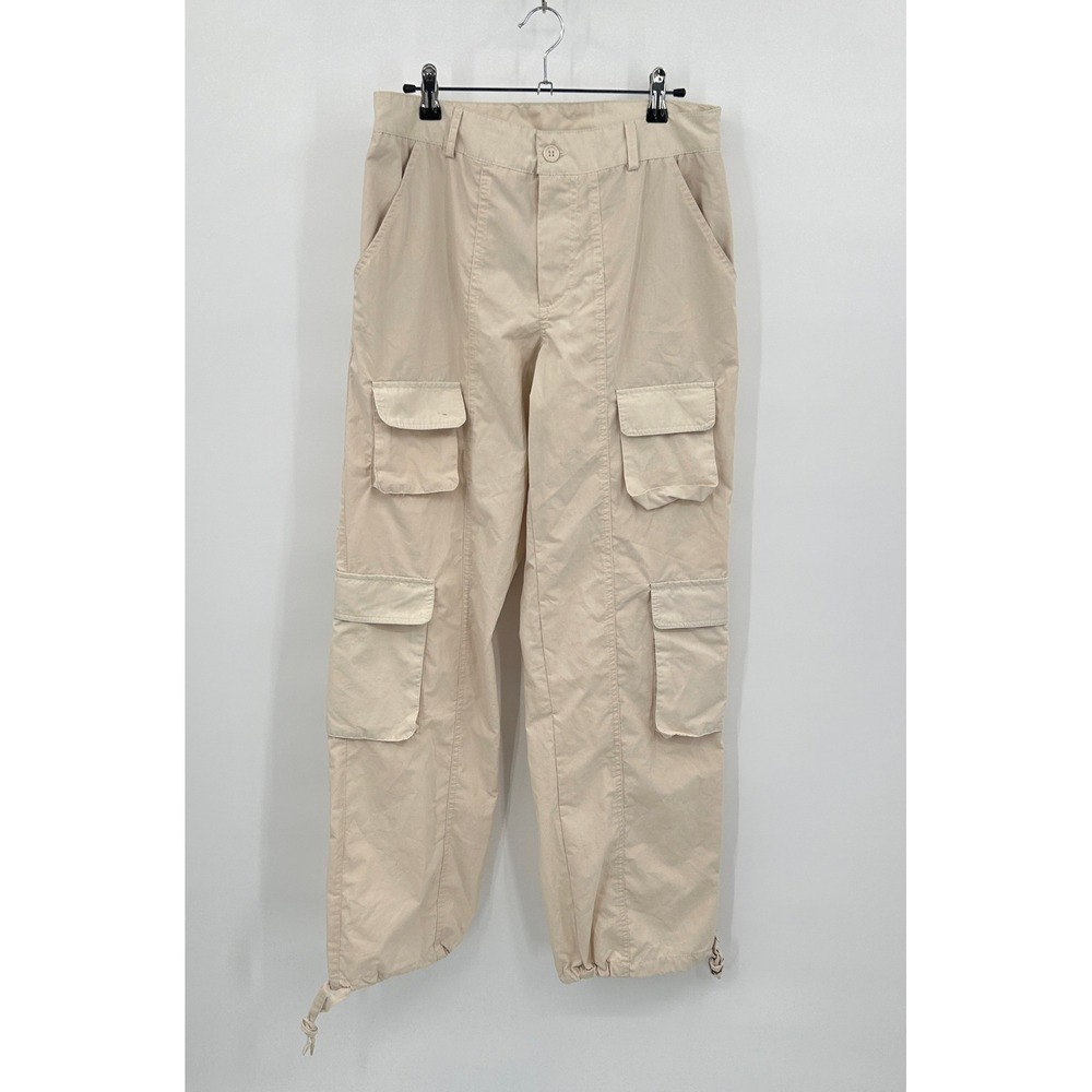 Gorpcore Cargo Parachute Pants S Beige Streetwear Y2K Utility Techwearโ NWT